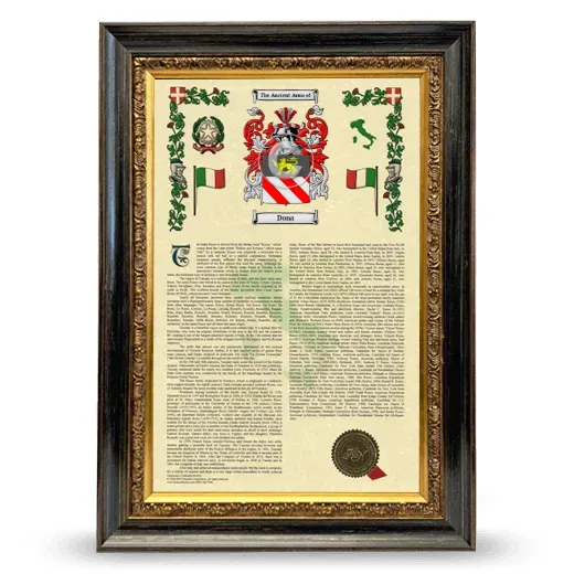 Dona Armorial History Framed - Heirloom