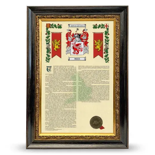 Dritch Armorial History Framed - Heirloom