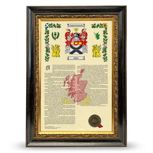 Dryer Armorial History Framed - Heirloom