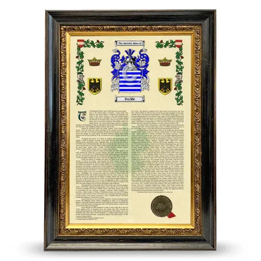Duckle Armorial History Framed - Heirloom