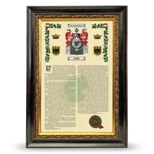 Dudda Armorial History Framed - Heirloom