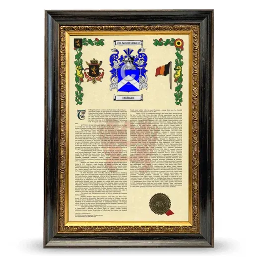 Dulman Armorial History Framed - Heirloom