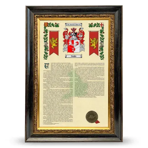 Dunks Armorial History Framed - Heirloom