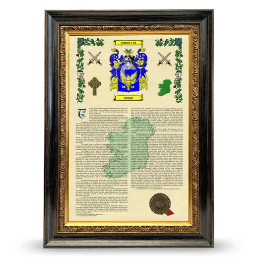 Dunne Armorial History Framed - Heirloom
