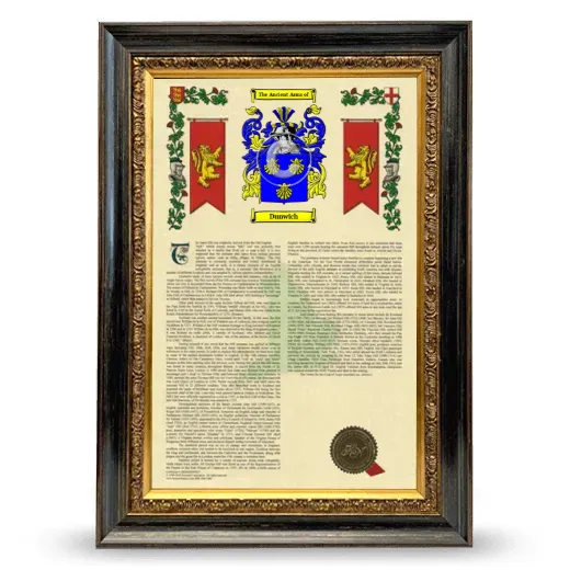Dunwich Armorial History Framed - Heirloom