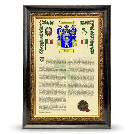 Duran Armorial History Framed - Heirloom