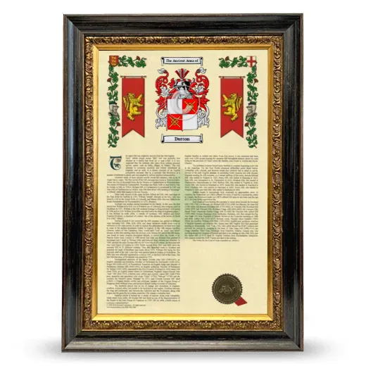 Dutton Armorial History Framed - Heirloom