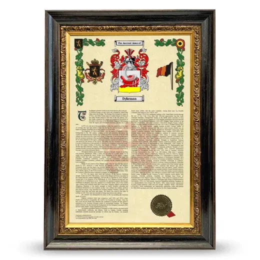Dykeman Armorial History Framed - Heirloom