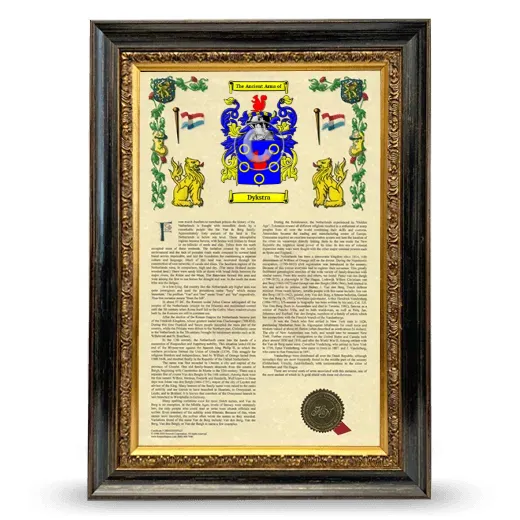 Dykstra Armorial History Framed - Heirloom
