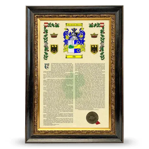 Elis Armorial History Framed - Heirloom