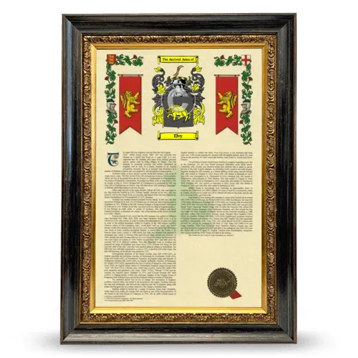 Elvy Armorial History Framed - Heirloom