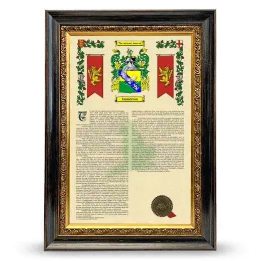 Emmerson Armorial History Framed - Heirloom
