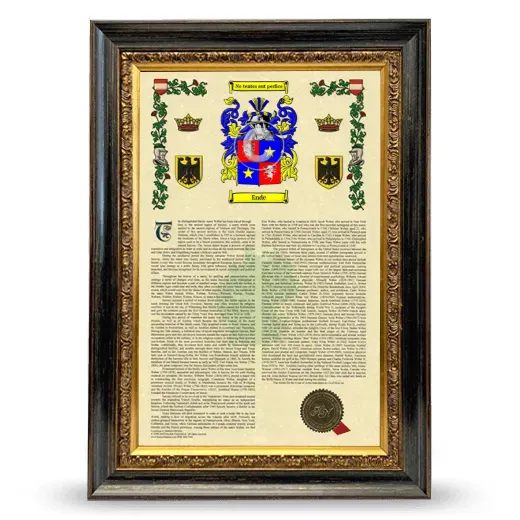Ende Armorial History Framed - Heirloom