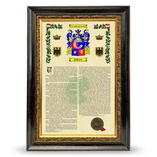 Endeman Armorial History Framed - Heirloom