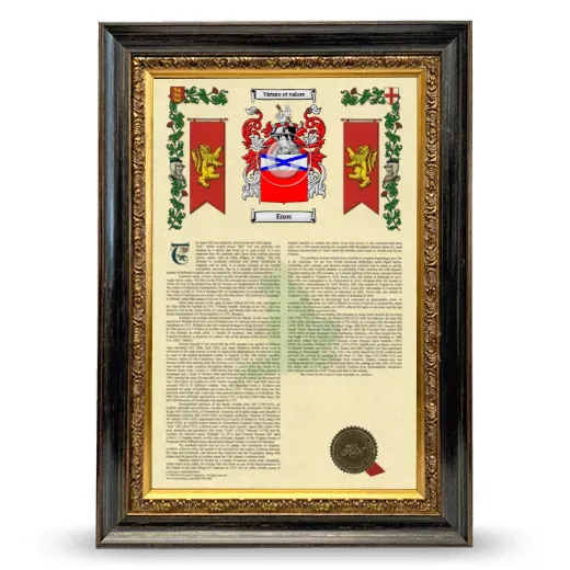 Enos Armorial History Framed - Heirloom