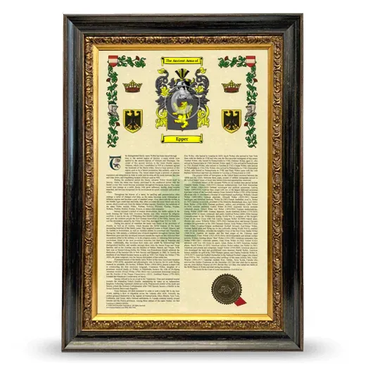 Epper Armorial History Framed - Heirloom