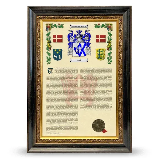 Erick Armorial History Framed - Heirloom