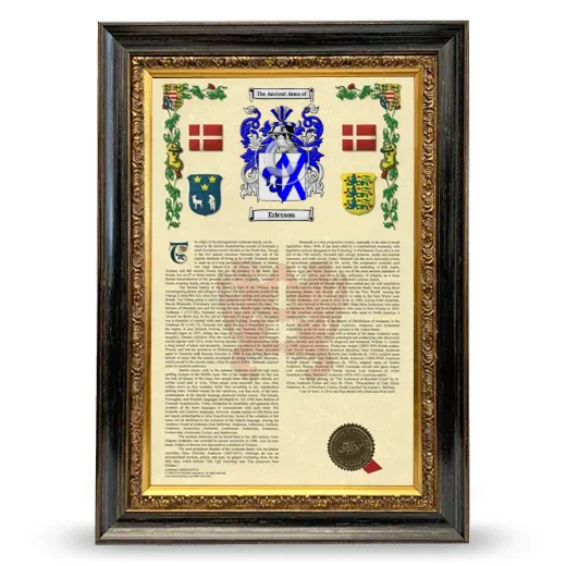 Ericsson Armorial History Framed - Heirloom