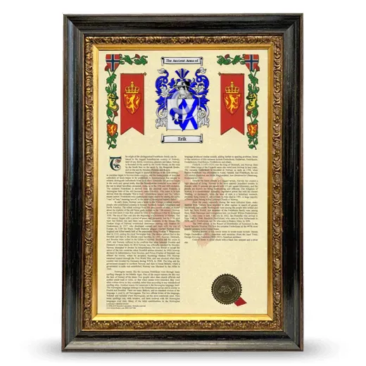 Erik Armorial History Framed - Heirloom
