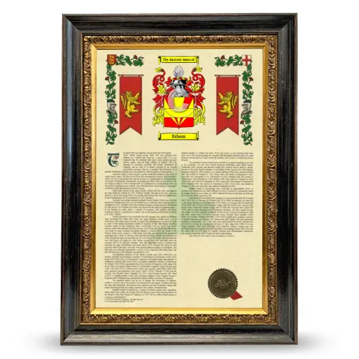 Esham Armorial History Framed - Heirloom