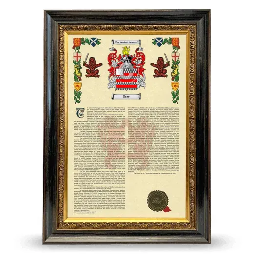Espy Armorial History Framed - Heirloom