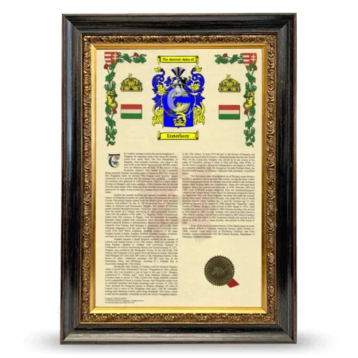Eszterhazy Armorial History Framed - Heirloom