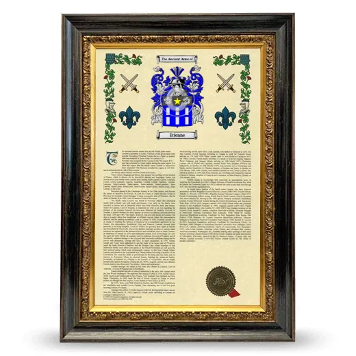 Etienne Armorial History Framed - Heirloom