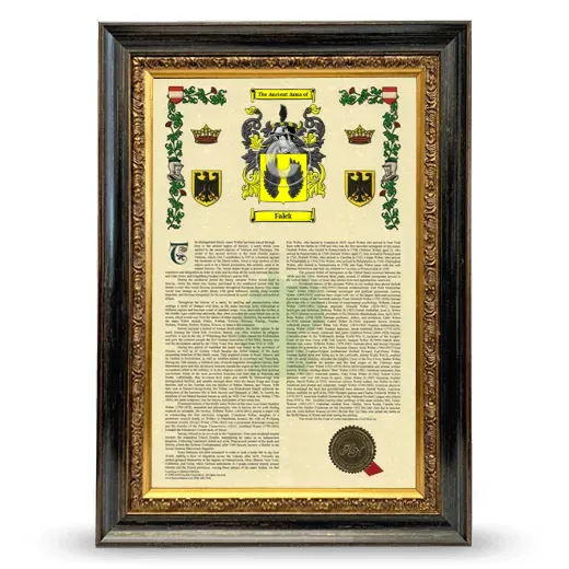 Falck Armorial History Framed - Heirloom