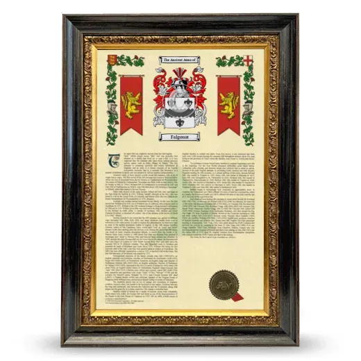 Falgoust Armorial History Framed - Heirloom