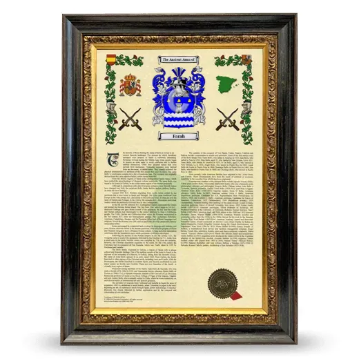 Farah Armorial History Framed - Heirloom