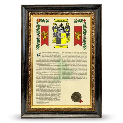 Farely Armorial History Framed - Heirloom