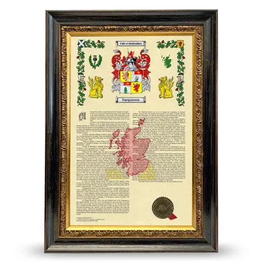 Farquarson Armorial History Framed - Heirloom
