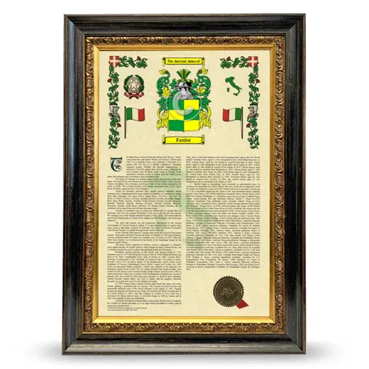 Farrior Armorial History Framed - Heirloom