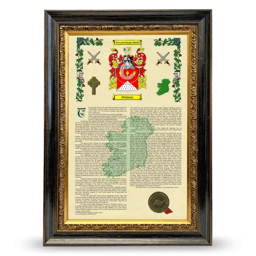 Feeman Armorial History Framed - Heirloom