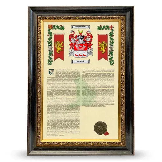 Fenwick Armorial History Framed - Heirloom