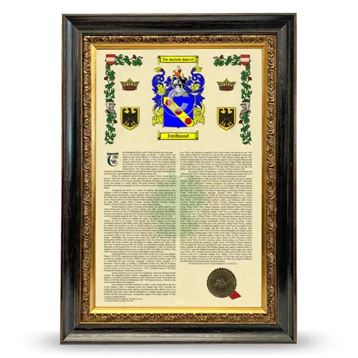 Ferdinand Armorial History Framed - Heirloom