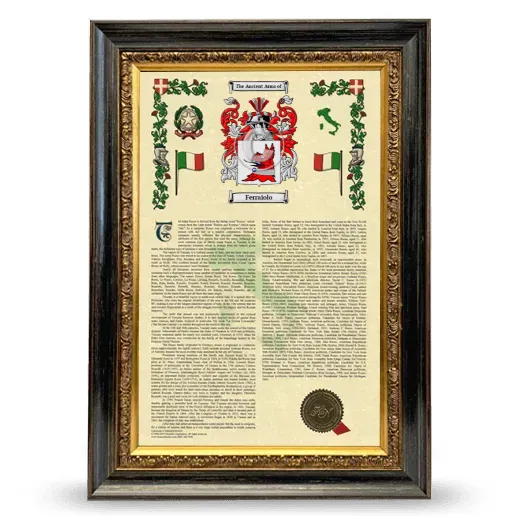 Ferraiolo Armorial History Framed - Heirloom