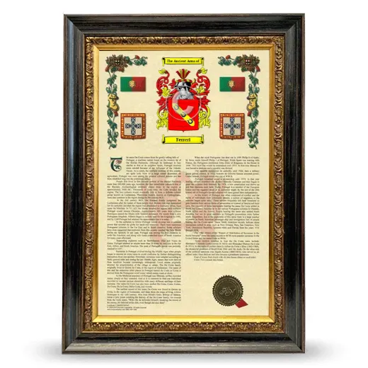 Ferreri Armorial History Framed - Heirloom