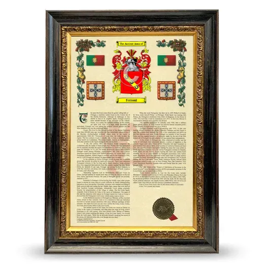 Ferroni Armorial History Framed - Heirloom