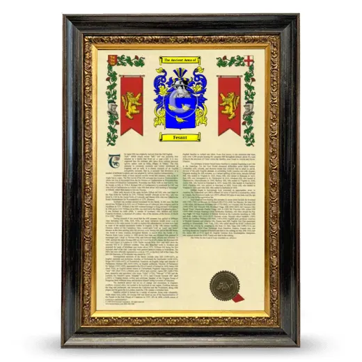 Fesant Armorial History Framed - Heirloom