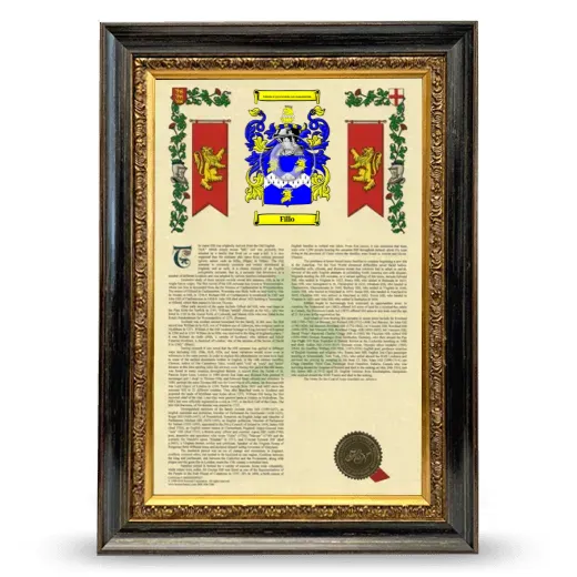 Fillo Armorial History Framed - Heirloom