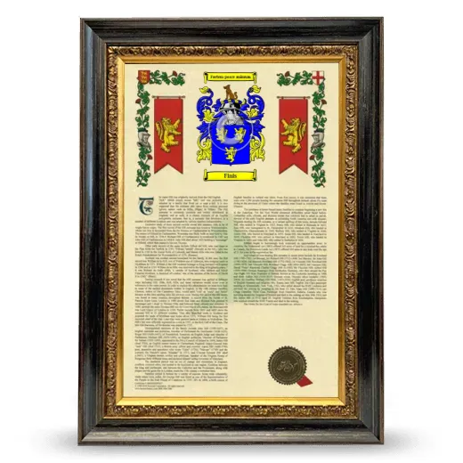 Finis Armorial History Framed - Heirloom