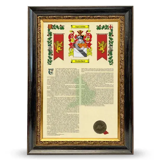Fitzherbert Armorial History Framed - Heirloom
