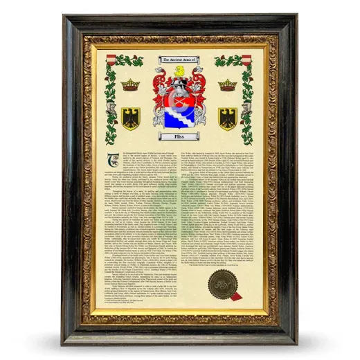 Fliss Armorial History Framed - Heirloom