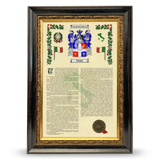 Florino Armorial History Framed - Heirloom