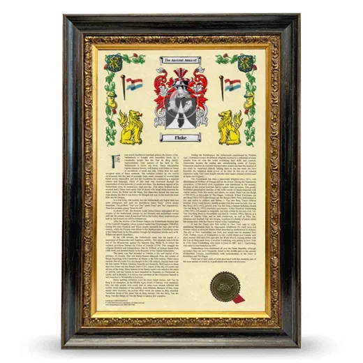 Fluke Armorial History Framed - Heirloom