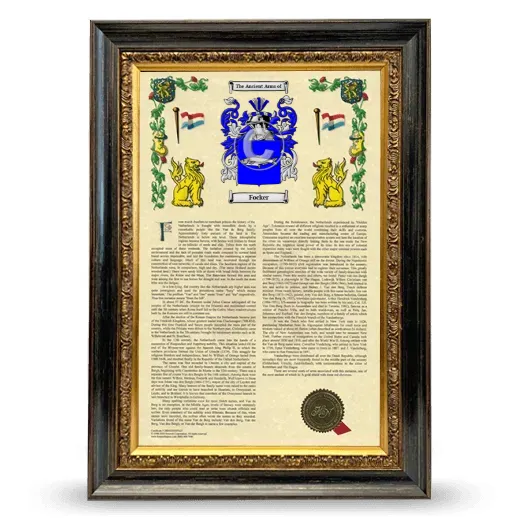 Focker Armorial History Framed - Heirloom