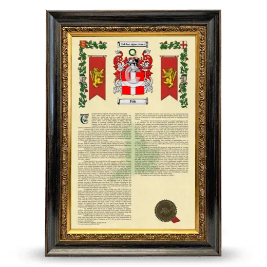 Fois Armorial History Framed - Heirloom