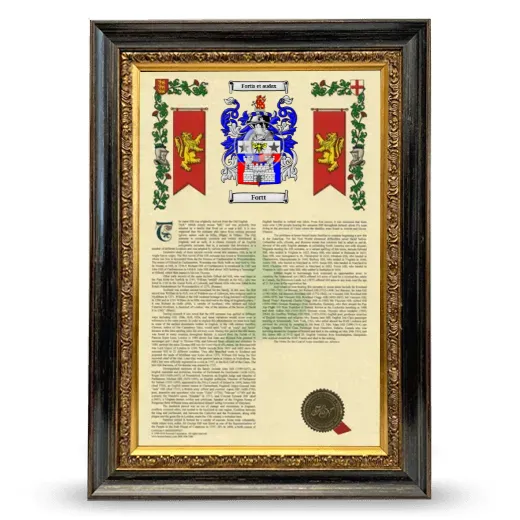 Fortt Armorial History Framed - Heirloom