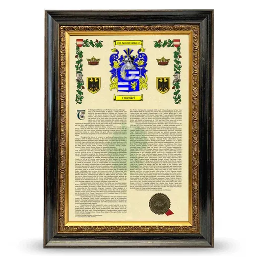 Fraenkel Armorial History Framed - Heirloom